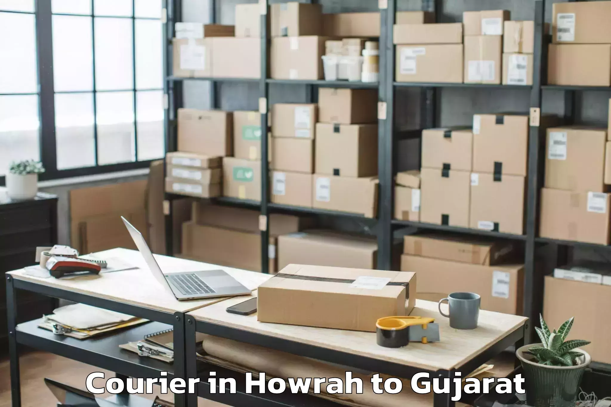 Professional Howrah to Keshod Airport Ixk Courier